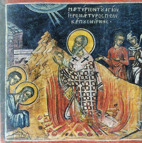 Saint- Polycarpe , évêque et martyr dans immagini sacre polycarp